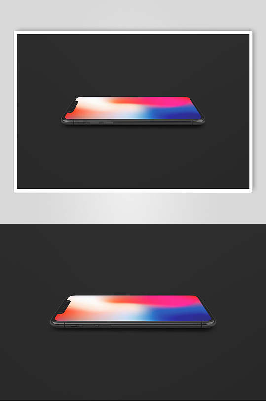 平放iPhoneX手机样机-众图网