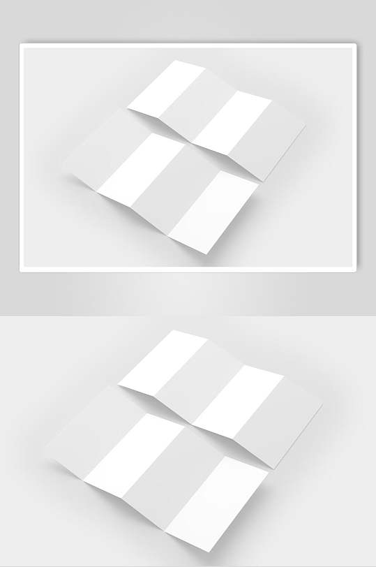 空白免抠四折页贴图样机