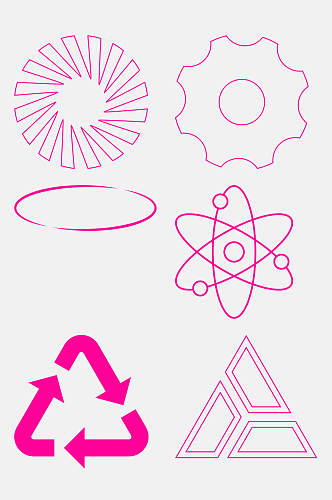 粉色循环赛博朋克抽象图形免抠素材