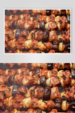飘香美味香菇肉串高清图片