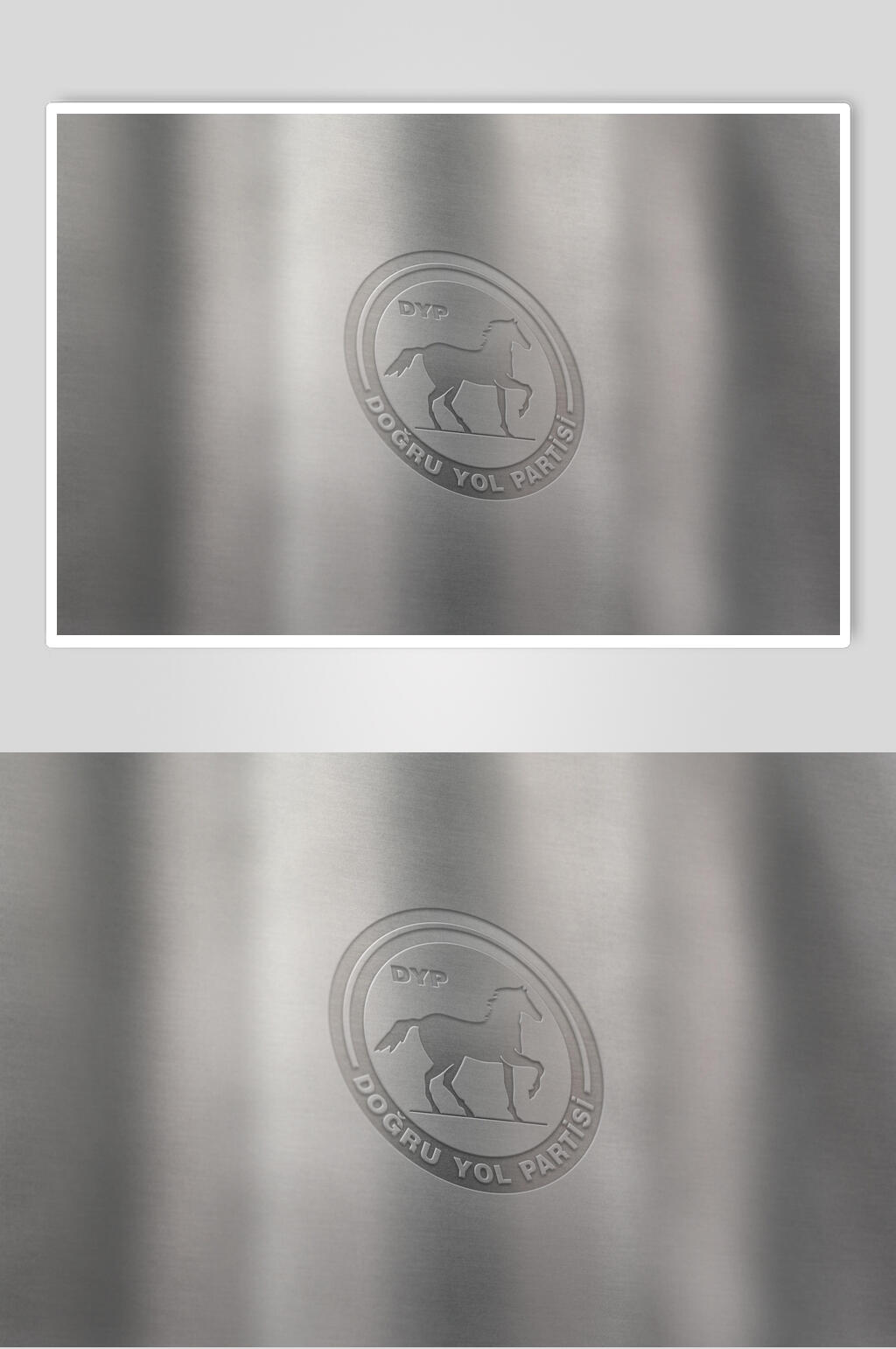 圆形烫金立体凹凸LOGO样机素材