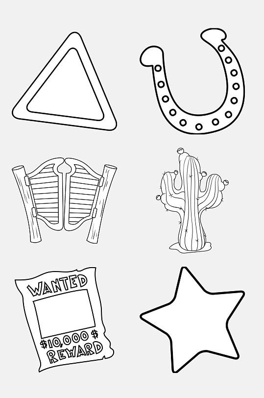 图形卡通形象简笔画免抠素材