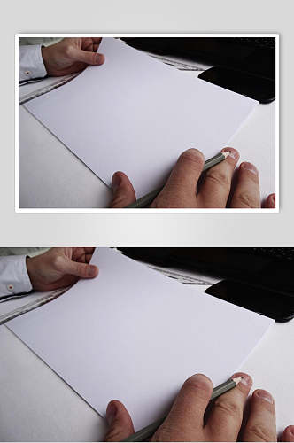 手指纹路纸张白色绘画纸张样机