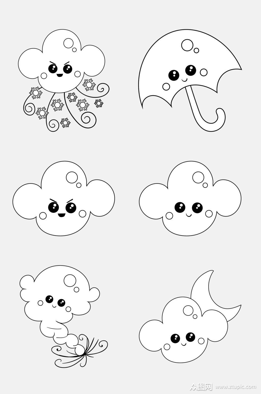 个性创意简笔画免抠素材素材