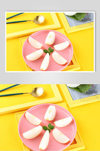 苹果水果切片摄影图片