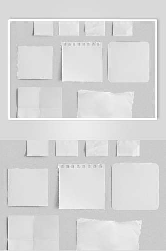长方形镂空阴影灰白色纸张样机