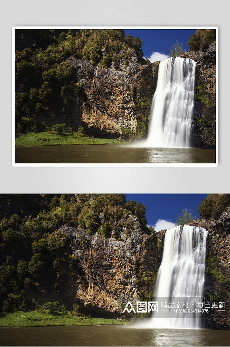 瀑布风景山水摄影图素材