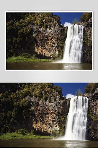瀑布风景山水摄影图