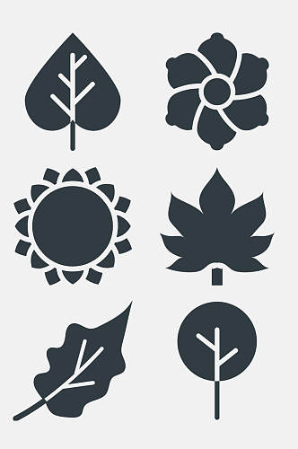 创意树叶自然环保图标免抠素材