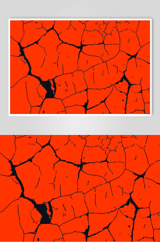 红色地面粗线裂缝背景矢量素材