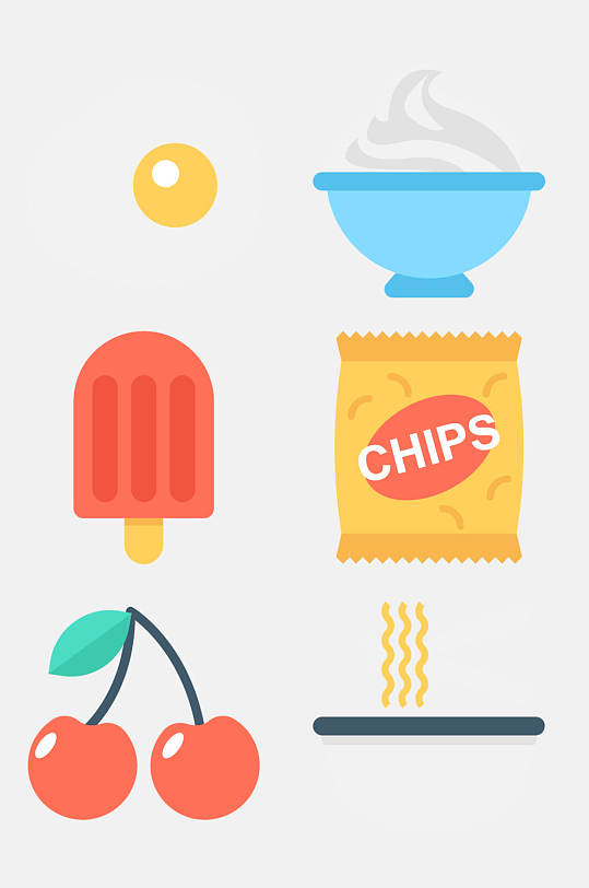 樱桃食品美食卡通图标免抠素材