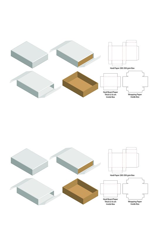 个性极简甜品纸箱刀模包装盒展开图