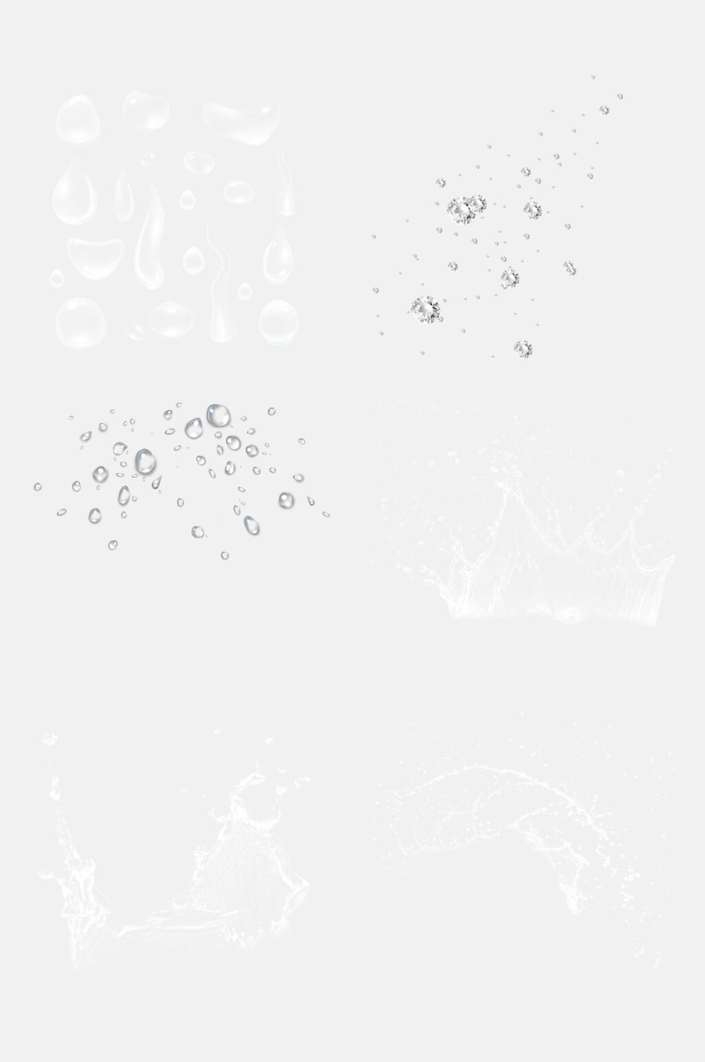 创意高端水滴水溅水花免抠素材素材