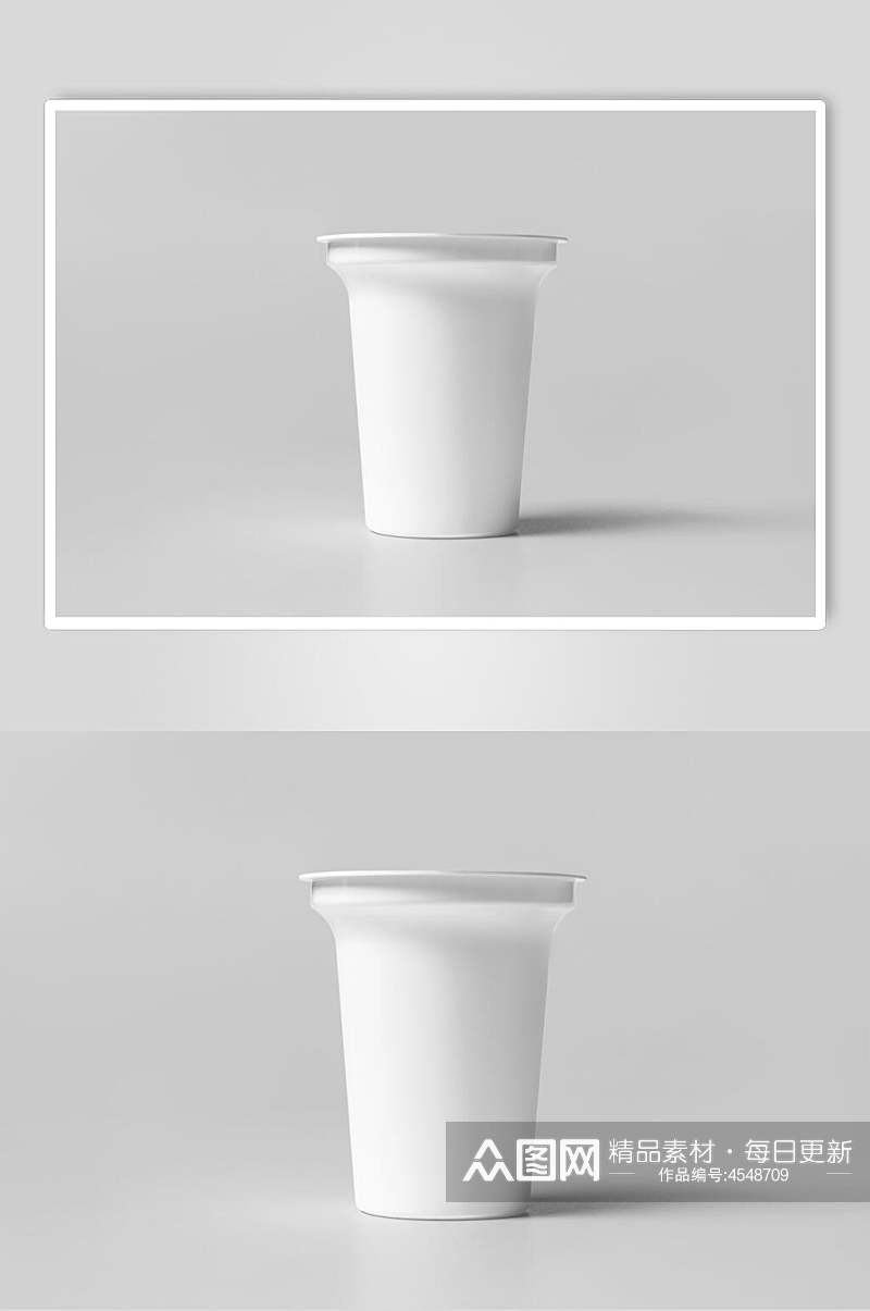 白色高的塑料酸奶盒样机素材