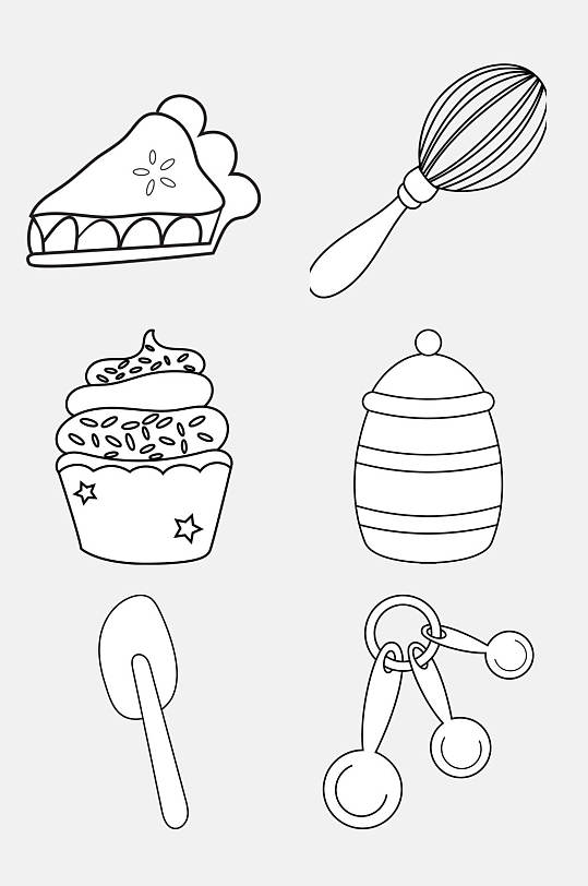 打蛋器卡通童话简笔画免抠素材