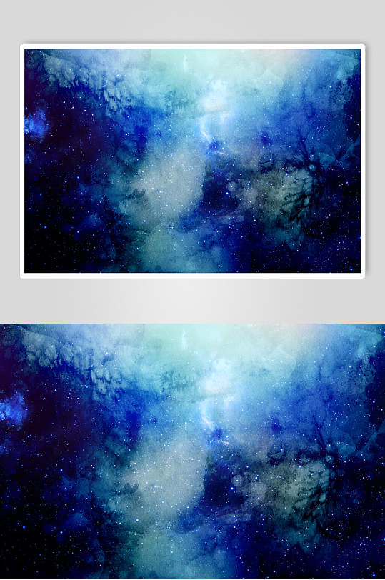 蓝色水彩风宇宙太空图片