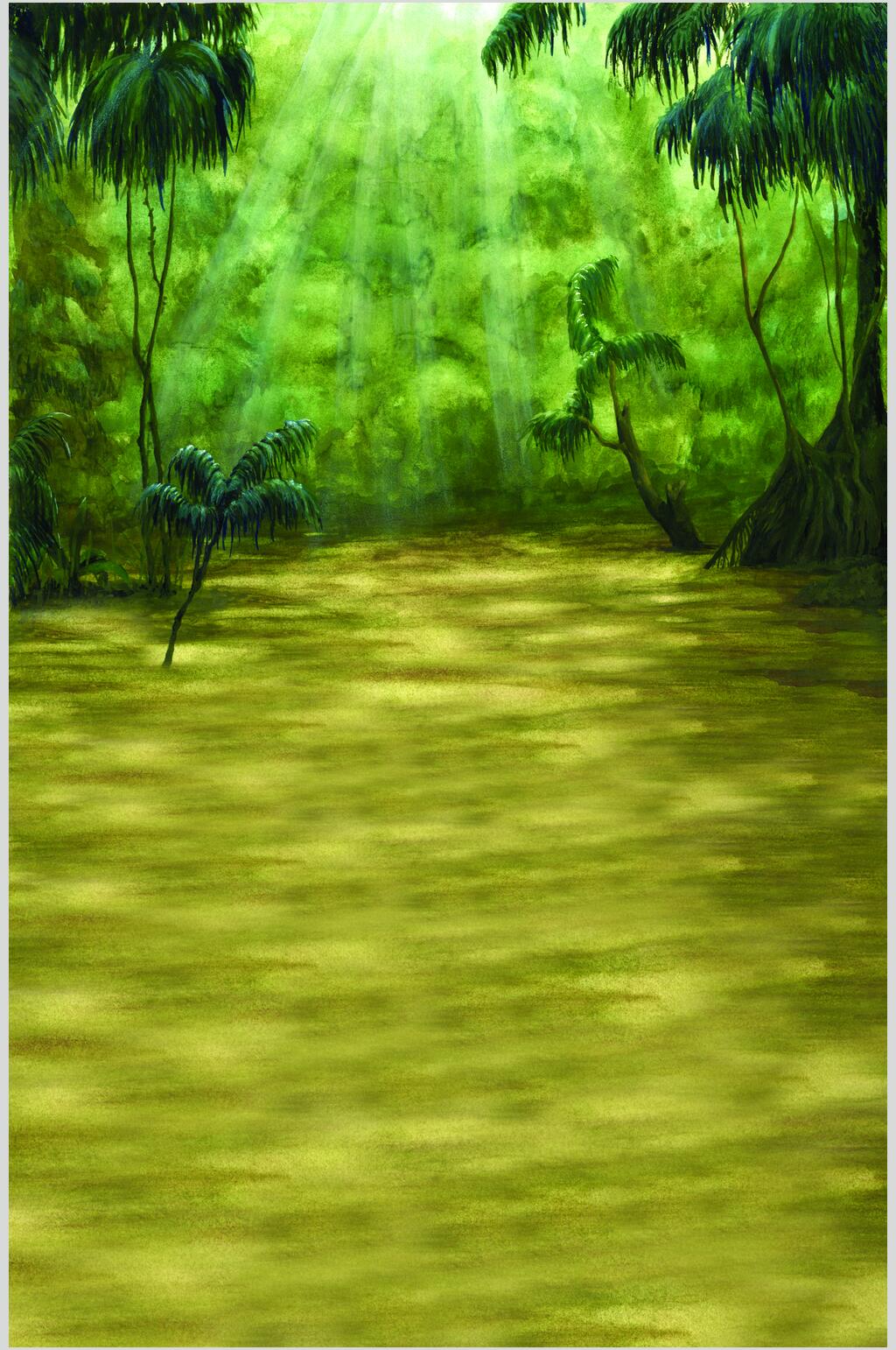 精致彩绘自然风景绘画图片素材
