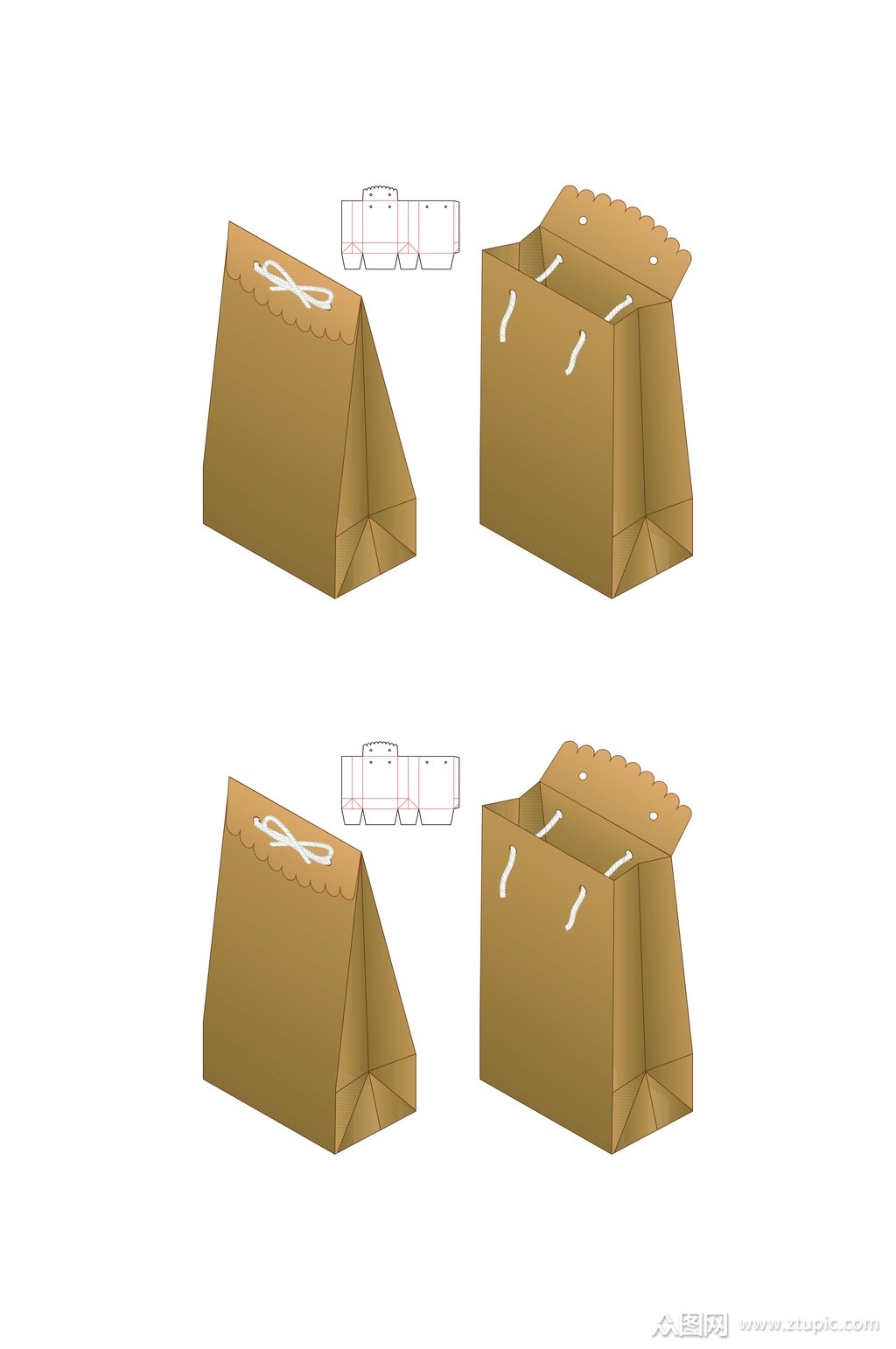 创意产品包装盒刀模展开图素材