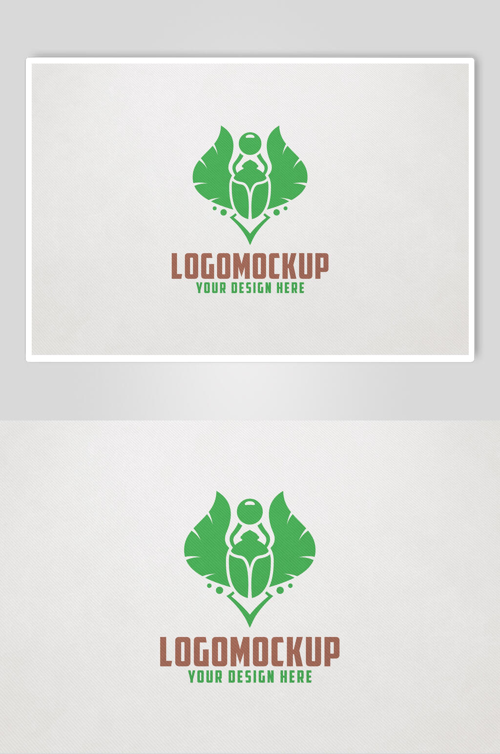 绿色英文LOGO展示样机素材