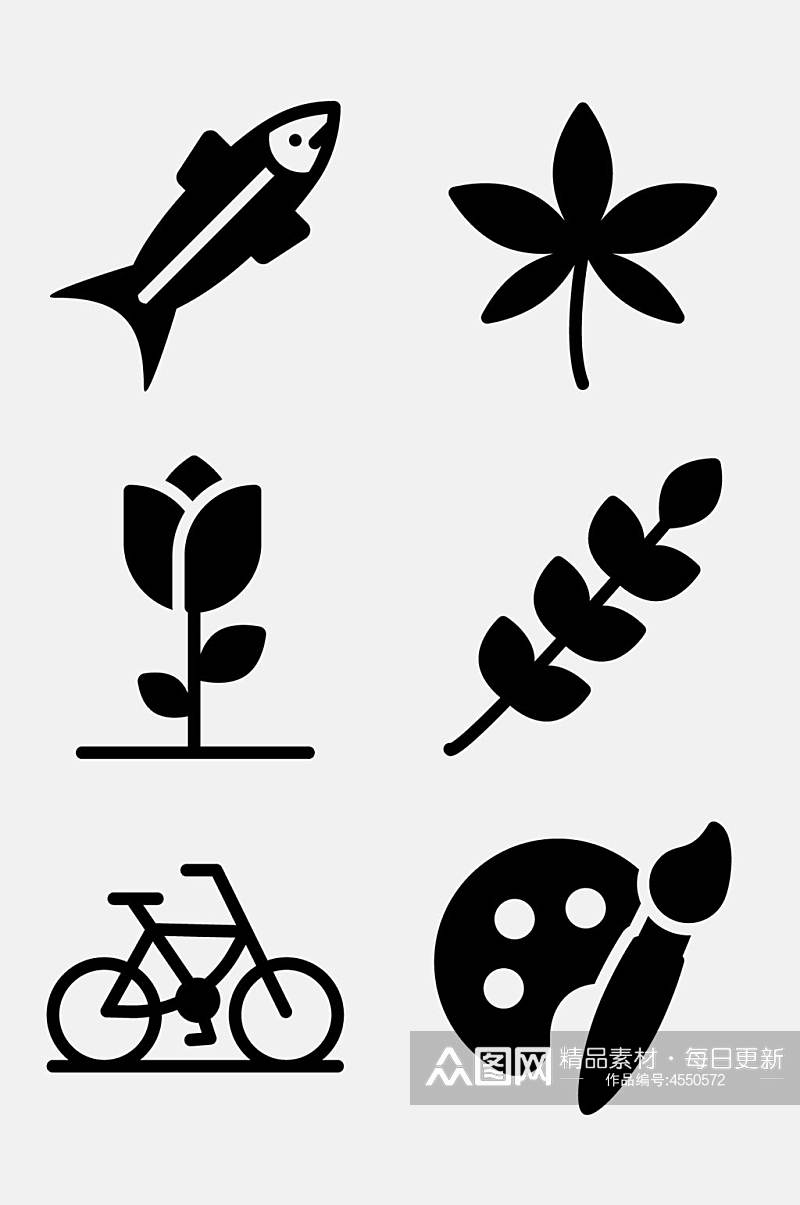 自行车荷兰文化图标免抠素材素材