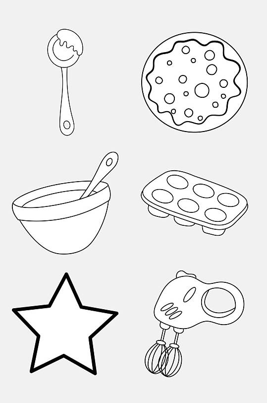 打蛋器卡通童话简笔画免抠素材