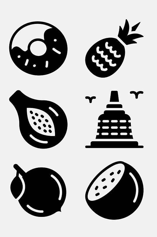 菠萝印度尼西亚文化图标免抠素材