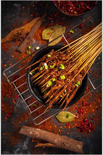 羊肉串美味串串烧烤图片
