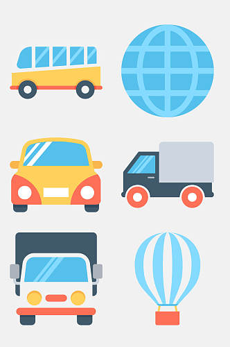 卡通交通运输方式图标免抠素材