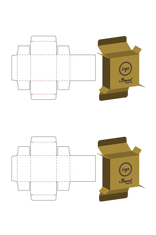 时尚产品包装盒展开图