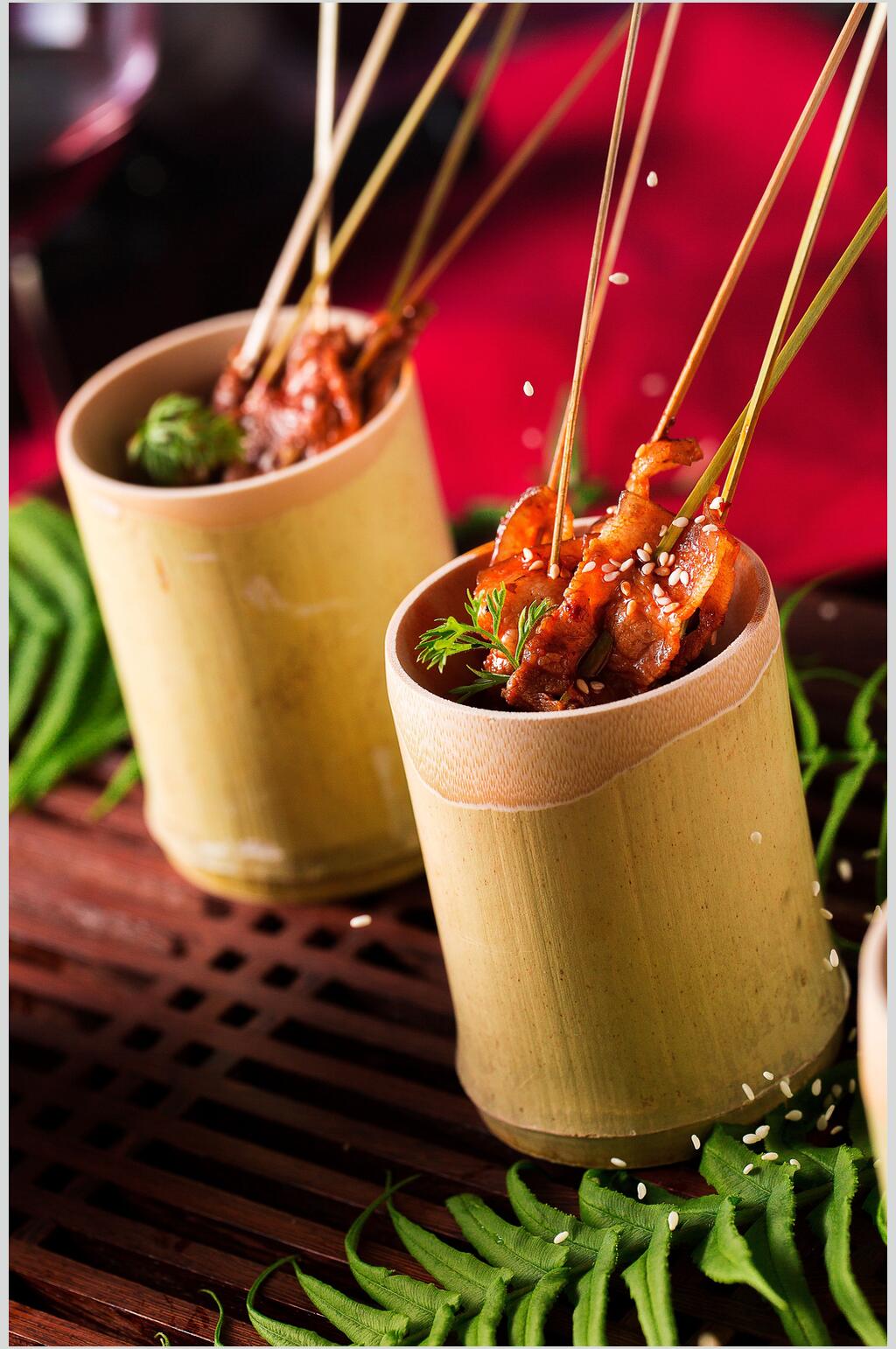 虾肉好吃烤串素材