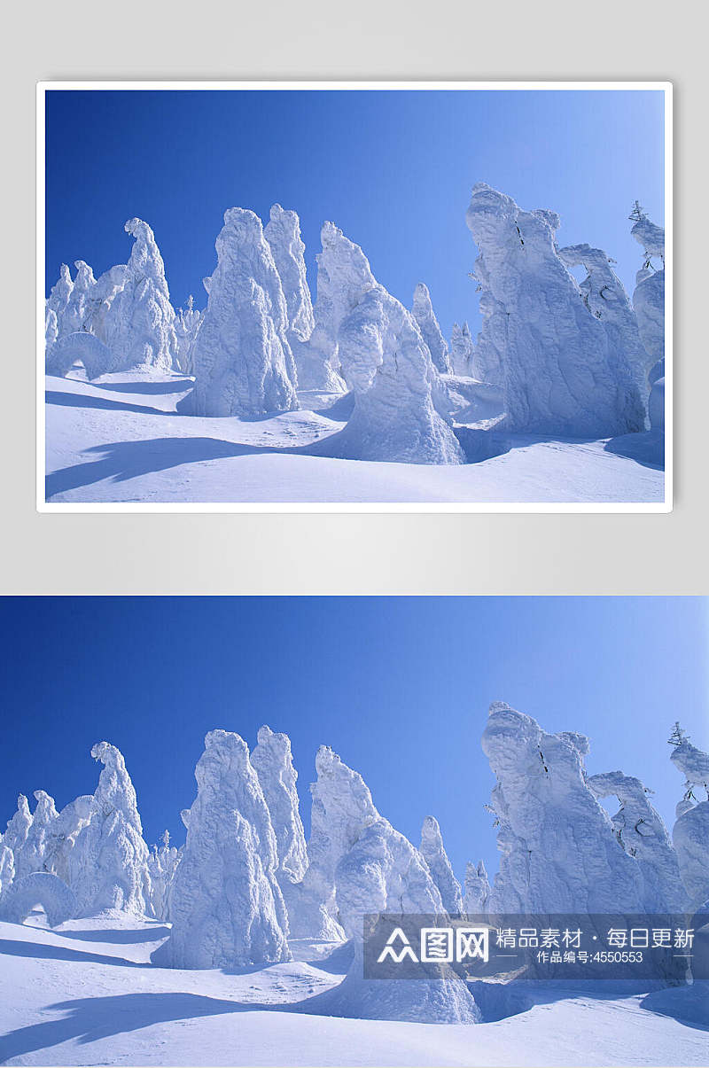 唯美白雪冬季雪景摄影图片素材