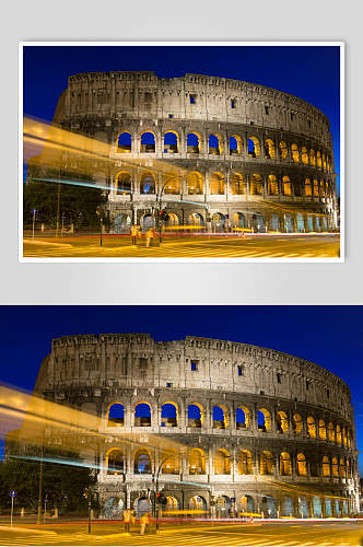 夜景罗马竞技场建筑图片