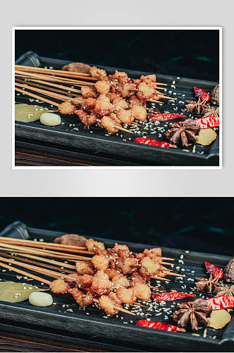 香辣美味烤串餐饮食品图片