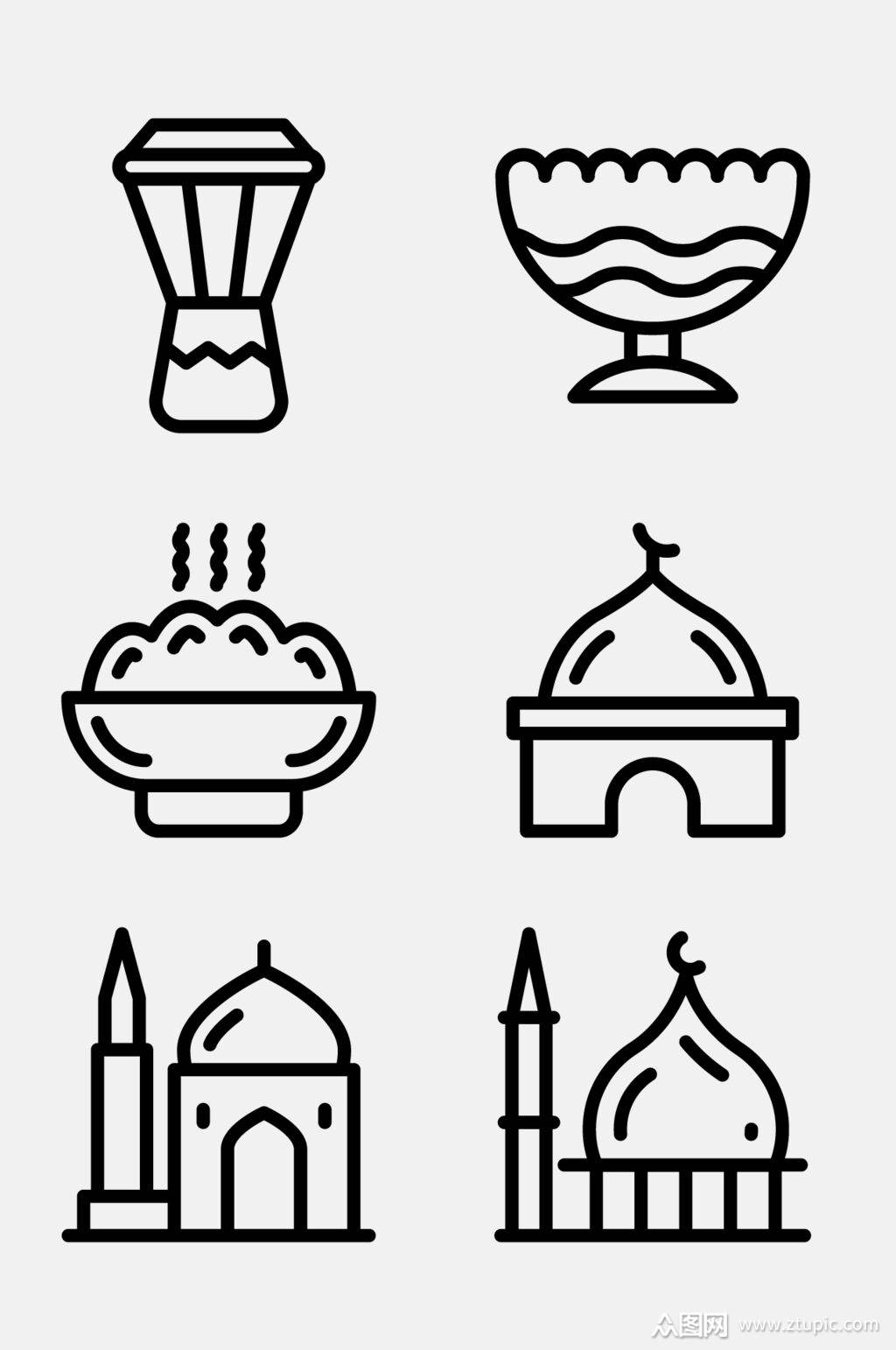 米饭线性沙特阿拉伯文化图标免抠素材素材