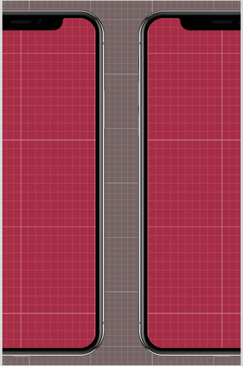 红色iPhoneX手机样机素材