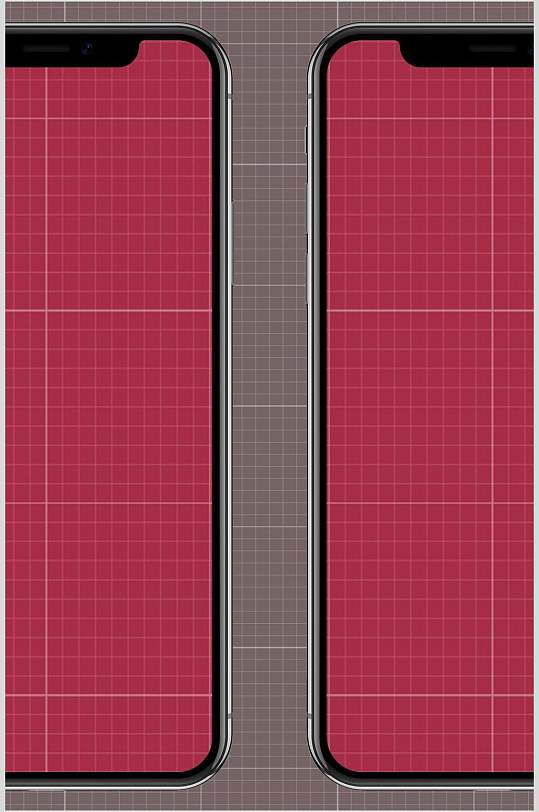 红色iPhoneX手机样机-众图网