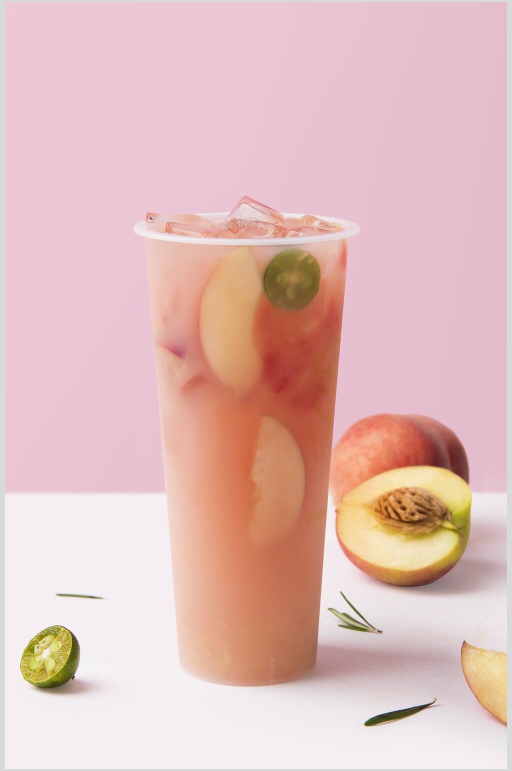 桃子粉红色奶茶图片素材