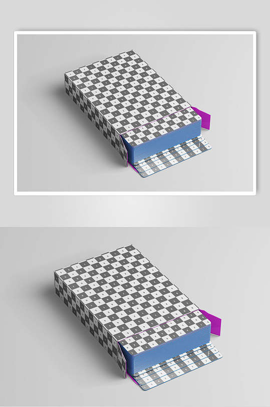 方格扑克牌贴图样机