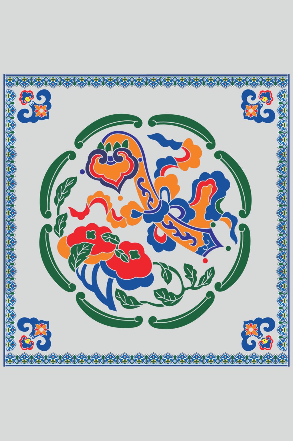 唯美花朵装饰纹样图案矢量素材素材