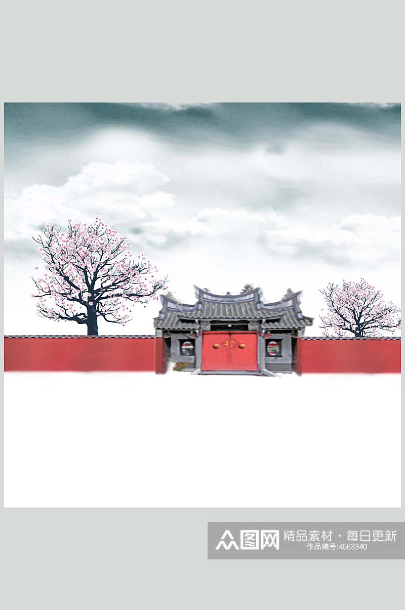 红墙中国风背景图片素材