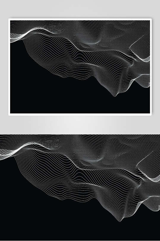 黑色的抽象线条粒子底纹矢量素材