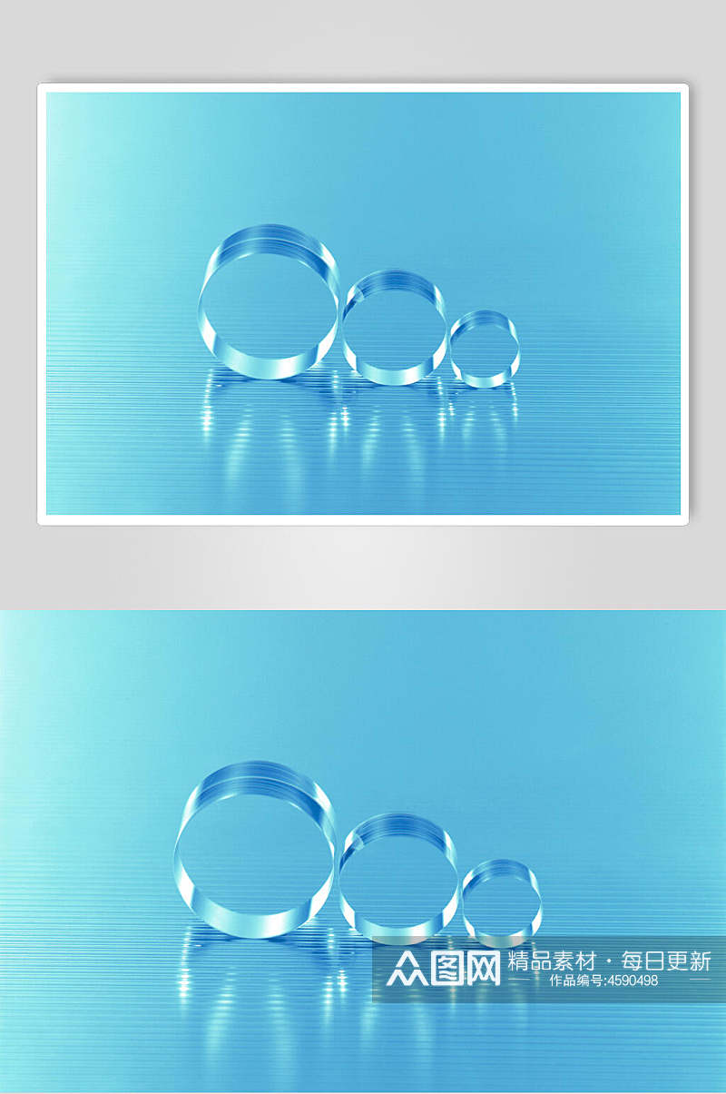 蓝色晶体折射图片素材