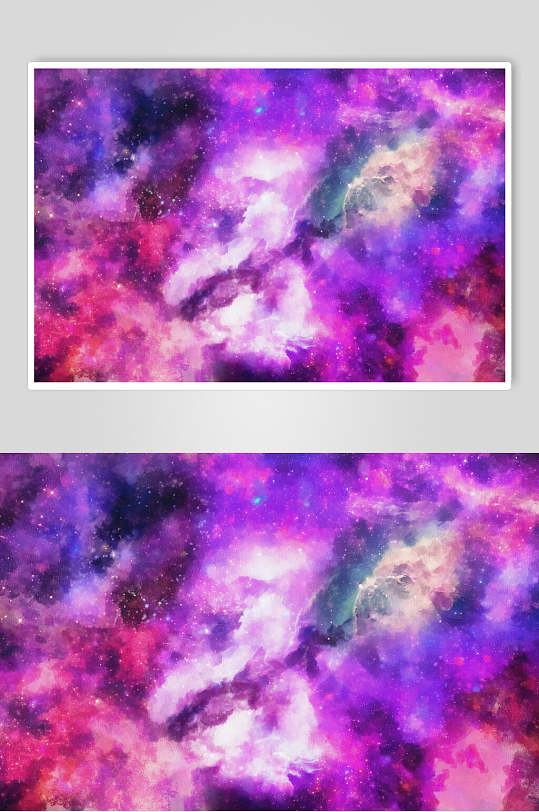 紫色水彩风宇宙太空图片