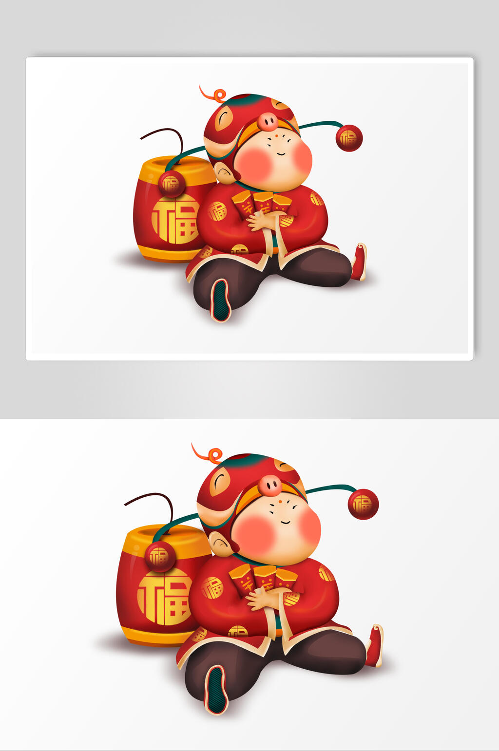 创意烟花福娃素材素材
