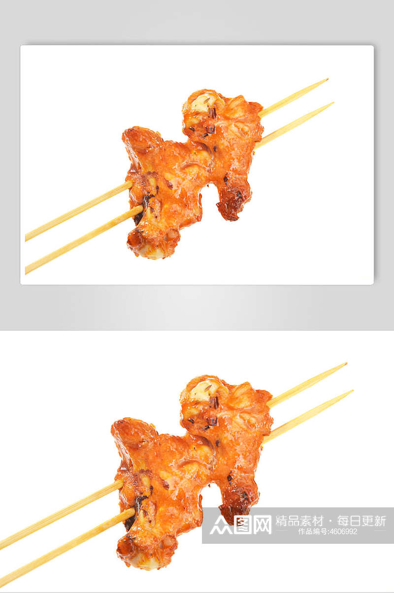 美味鸡肉串烧烤炸串摄影图素材