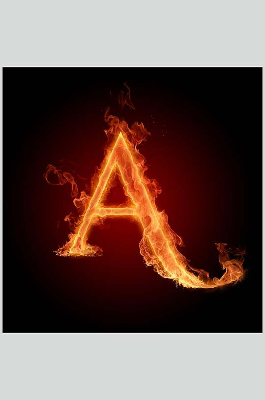 a字火焰字母图片