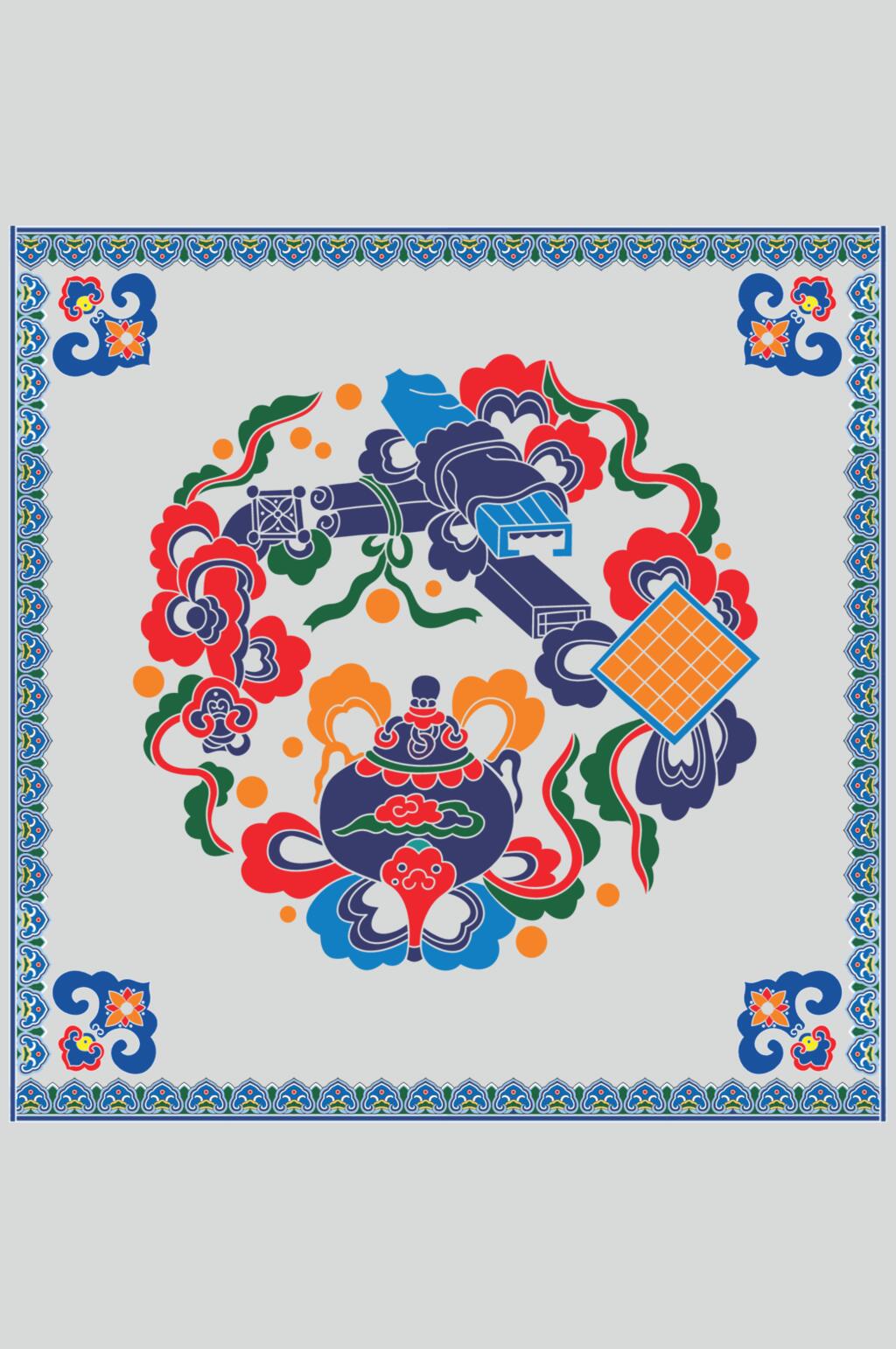 精致花瓶装饰纹样图案矢量素材素材