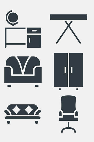 椅子家具设备图标免抠素材