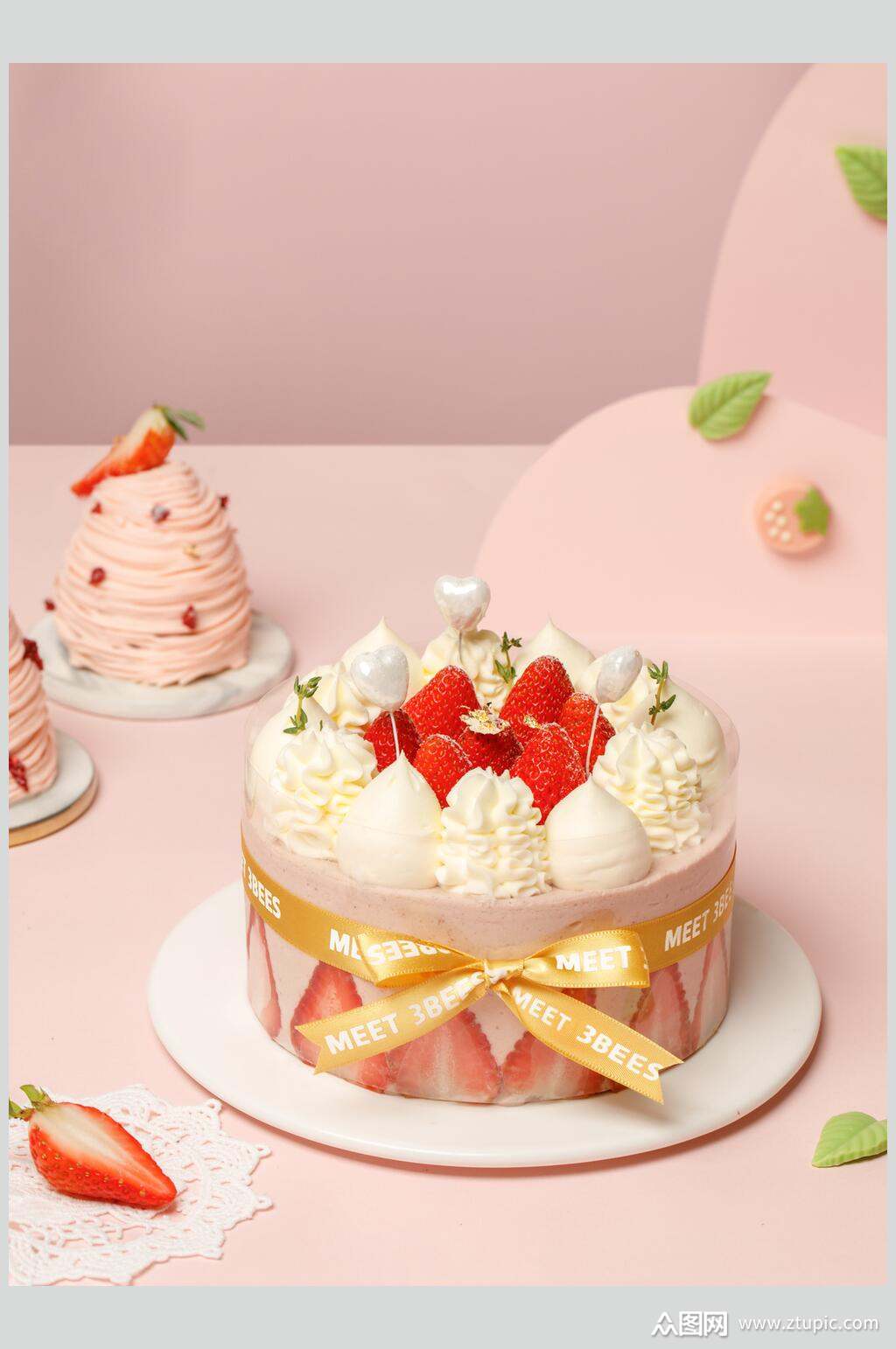 精品草莓奶油蛋糕图片模板下载-编号4590658-众图网