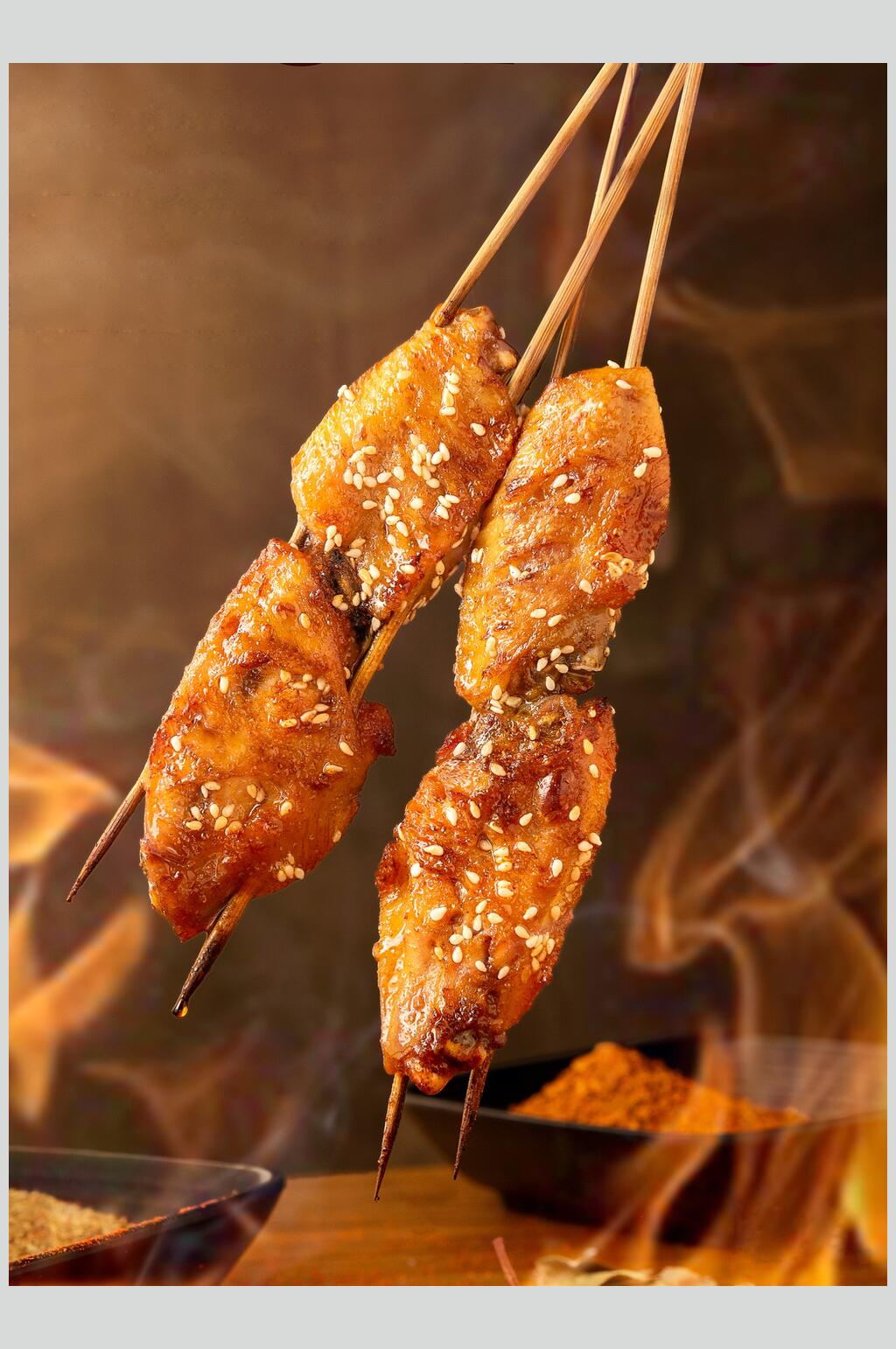 飘香鸡翅烤串图片素材
